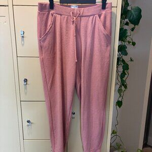 Tommy John Waffle Jogger Pants: Light Mahogany Pink Tan High Rise